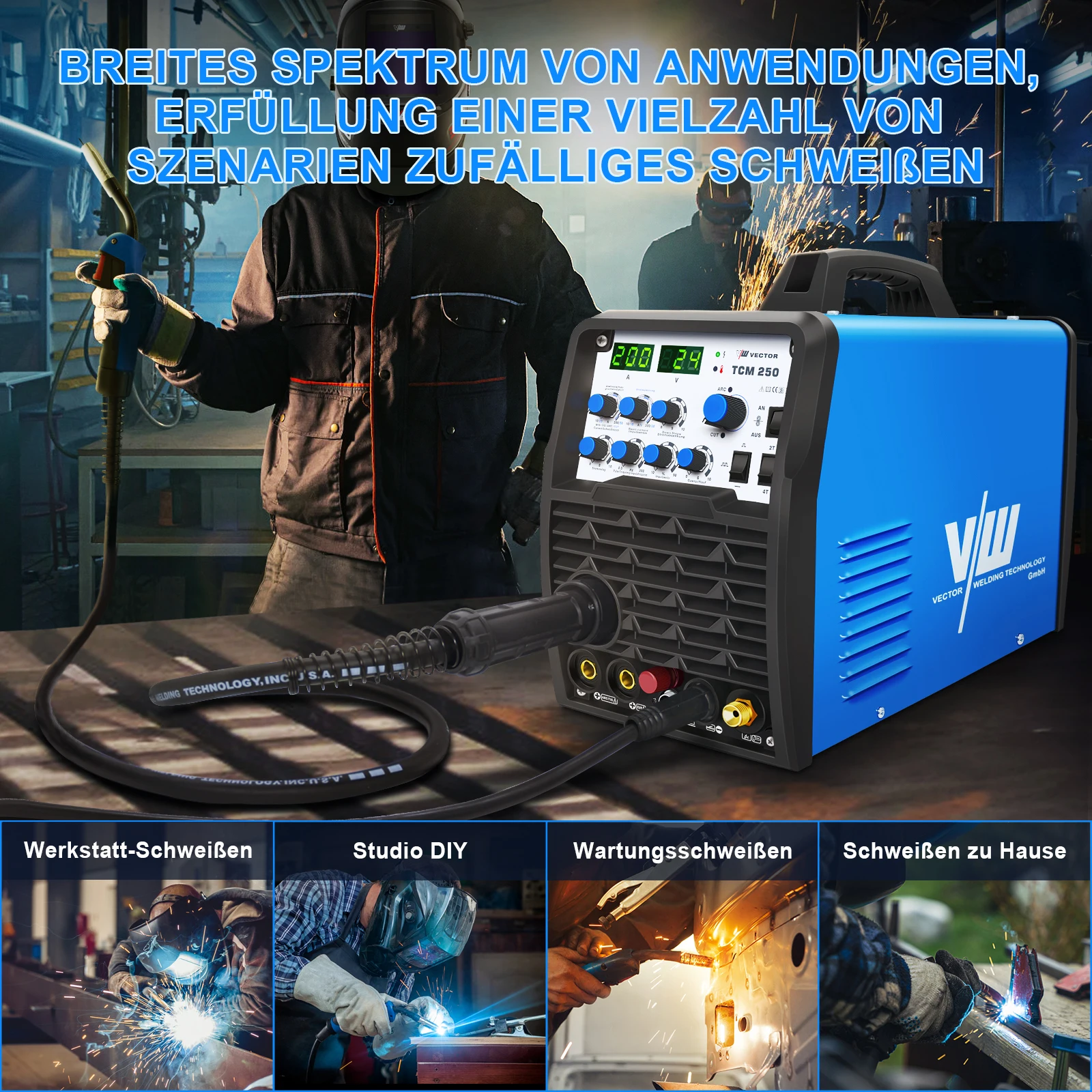 Stahlwerk & Vector TCM250 Laser Welding Machine Aluminum Welder Machine 6in1 MIG Welding Machine