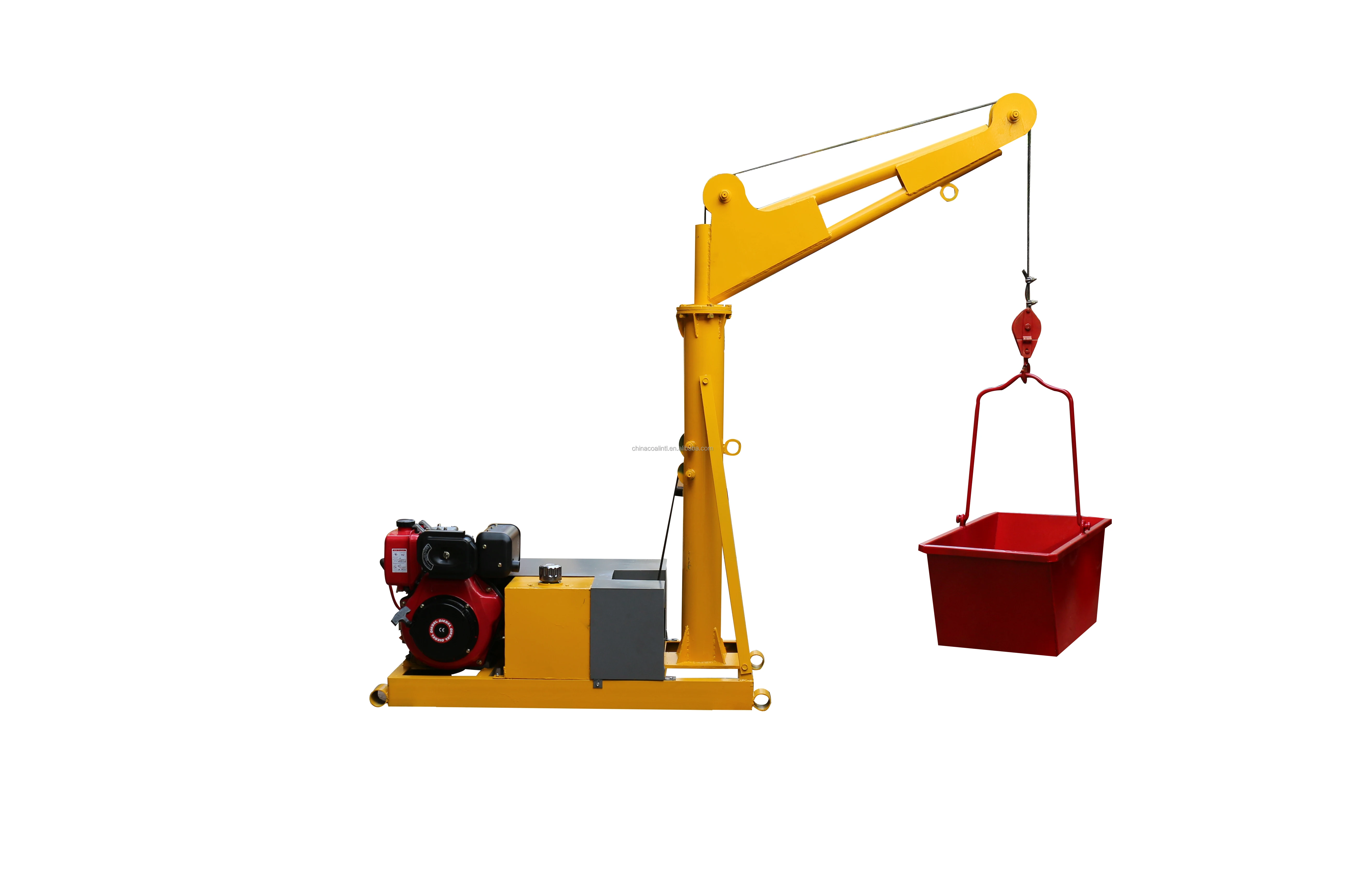 Construction Lift Crane Mini Diesel Hoist With 1 Ton Capacity Portable ...