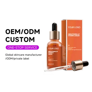 OEM ODM Skin Care Whitening Hydrating Anti Aging Wrinkle Brightening Hyaluronic Acid Serum Skin Care Vitamin C Facial Essence