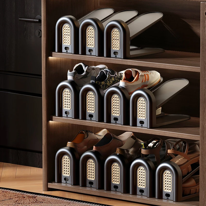 WANUO Βιντεοζώνη Ρυθμιζόμενος Στηρικτής Παπουτσιών Boho Στυλ Πολύκλινος Οργανωτής Παπουτσιών Εξοικονόμηση Χώρου