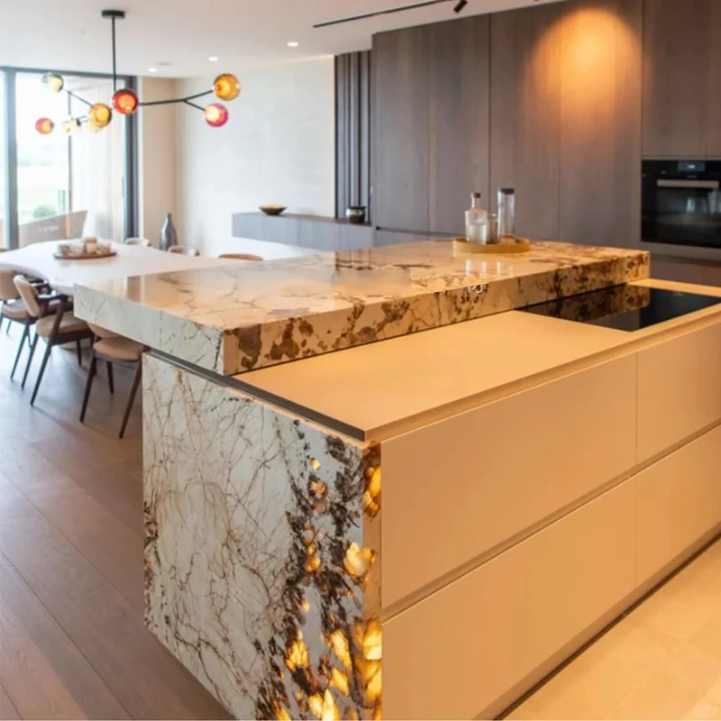 product luxury modern brazilian pandora quartzite kitchen countertops vanity tops table tops natural marble translucent stone island-3