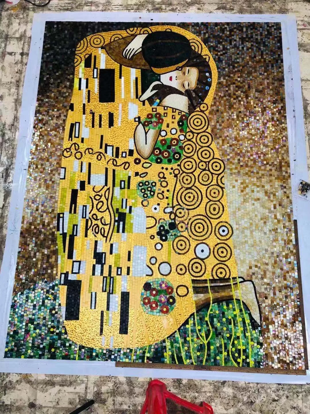 Azulejo Mural De Cerámica Kiss Klimt – 12,75x17 Cm, Decoración Para Salpicadero De Baño O Cocina