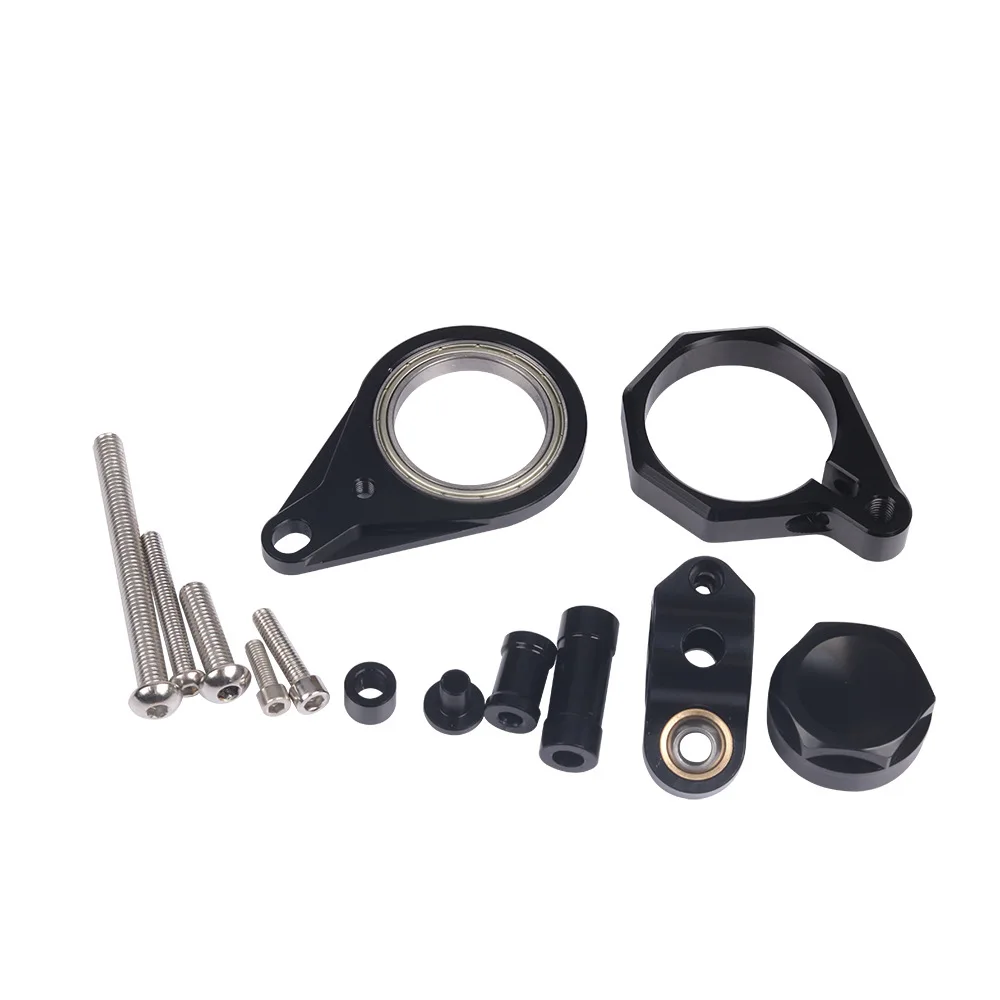 black Universal Motorcycle Aluminum Alloy Steering Damper Stabilizer Safety Control Steering Damper Stabilizer 