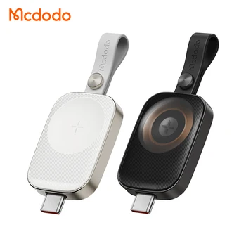 Mcdodo 499 Male USB C Magnetic Wireless Charger with Anti-loss Lanyard Zinc Alloy Semi Transparent Smartwatch Charger for iWatch