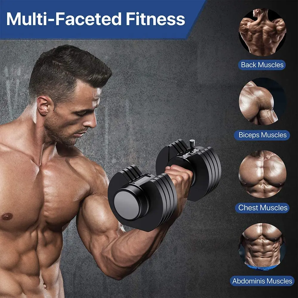 Mancuernas de 25 libras para ejercicio, juego de pesas de 11 KG
