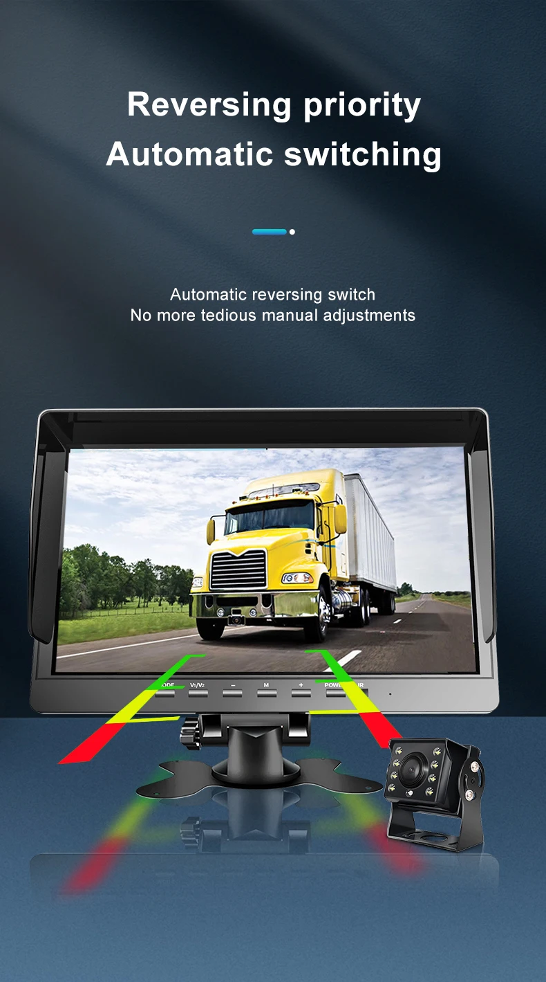 1080P Vehicle Safety Monitoring System 10.1 Inch Quad Split Screen Display with DVR Recording RV Van Truck Camera Monitor
