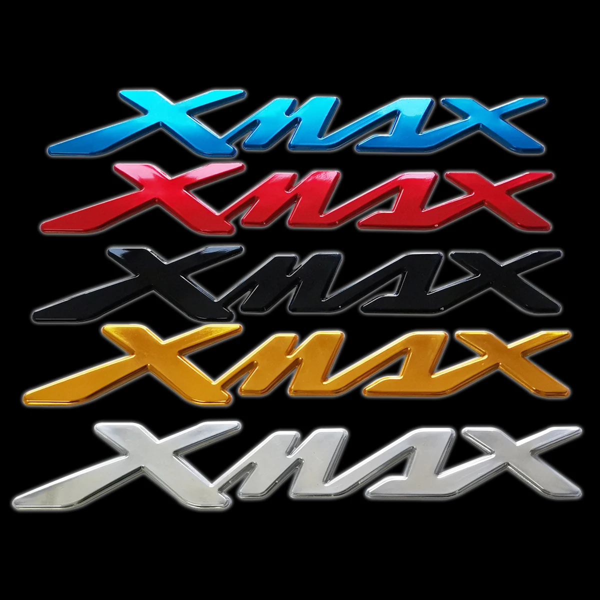 Autocollants 3D Moto Aramox Pour X-MAX - Design Argenté Et