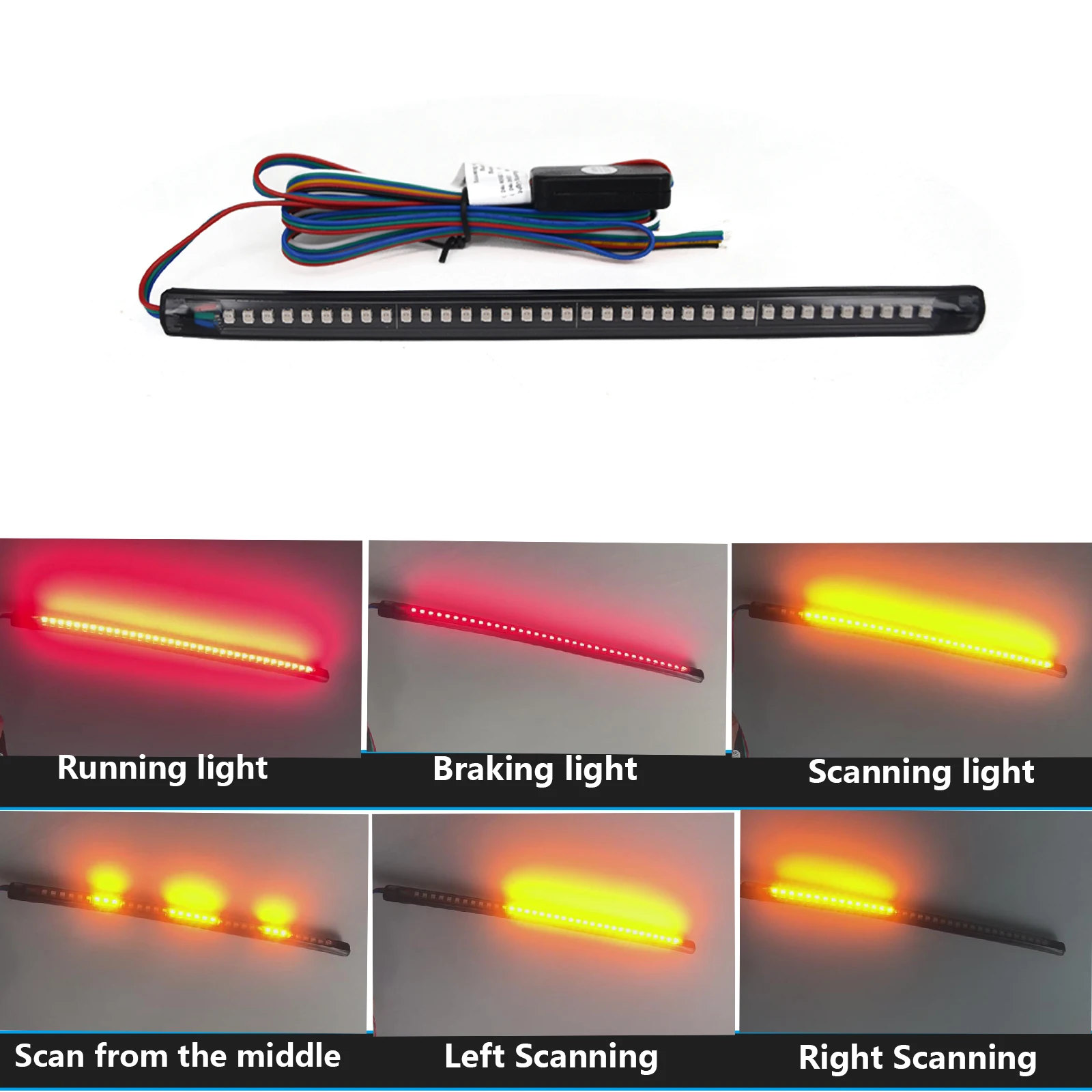 Pair Of Flowing LED Fork Turn Signal Strip Lights – Amber/White Switchback For Harley