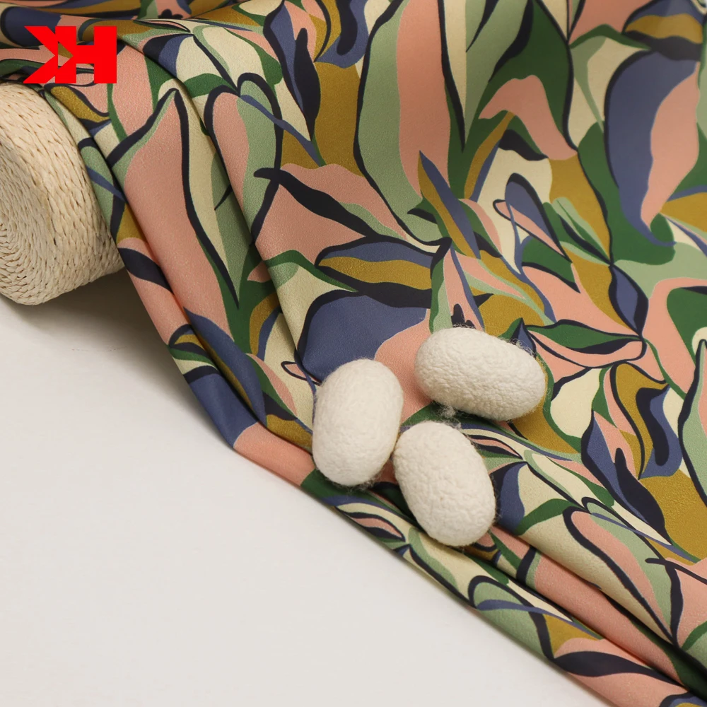 High Quality Custom Digital Bridal Matte Silk Satin Chiffon Fabric Digital Printing