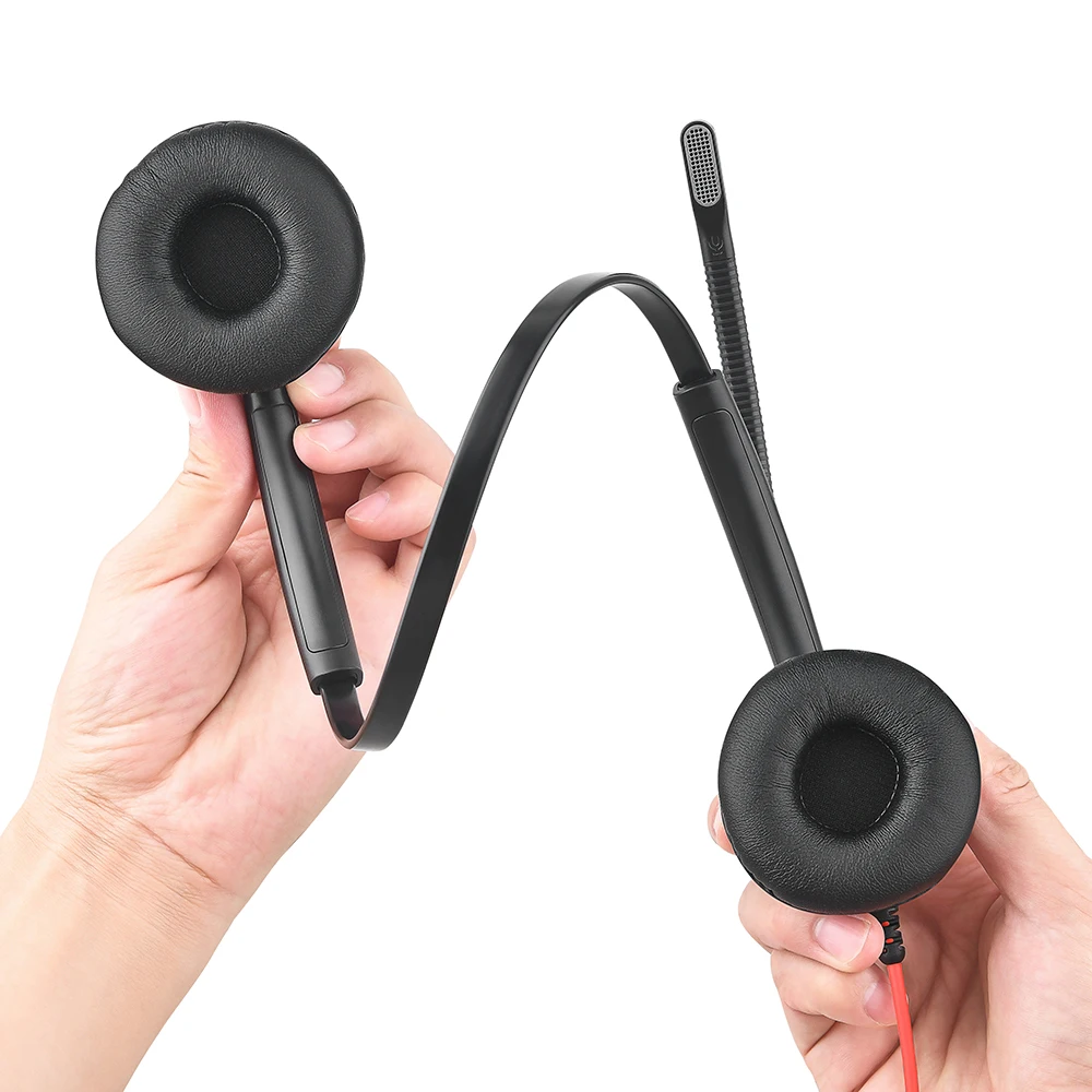 Noise Cancelling USB Office Headset with Microphone Inline