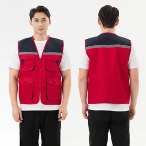 Premium Polyester Men's Vest High Visibility Reflexive Material Custom Logo Safety Jacket for Volunteers High Visibility