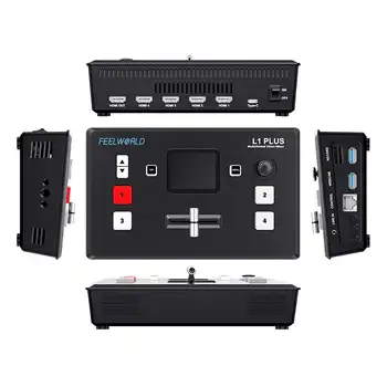 FEELWORLD L1 PLUS 4 Channel Video Mixer Switcher Touch Screen USB2.0 Recording PTZ Control Usb3.0 Streaming Atem Video Mixer product image