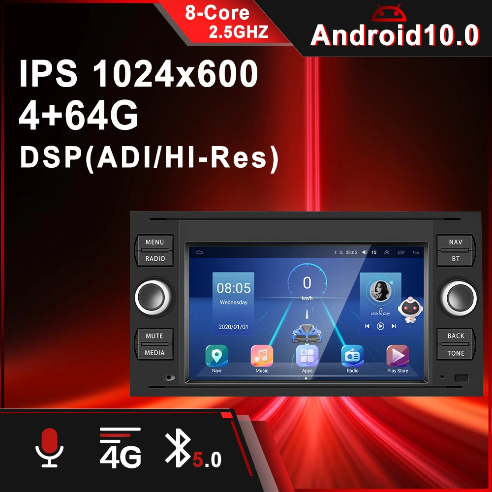 Camecho 6 + 64g Autoradio 2 Din 7 ''ips Carplay/android Auto Android 10