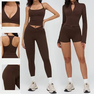 Hot Sale Women Gym Sports Fitness Leggings Sets Long Sleeve Workout Wear Women Fitness Clothes Yoga Set