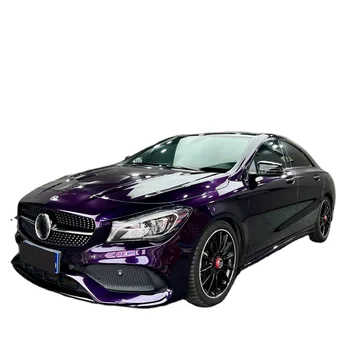 Super Gloss Metallic PET Midnight Purple Auto Wrapping Vinyl PVC Car Wrap Color Film Body Position Anti-Scratch Color-Changing