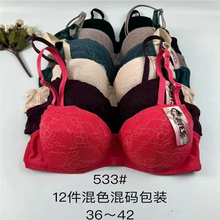 High Quality Mixed European Style Push-Up Bra for Women Comfortable Plus Size Embroidered Underwear Low Price Stock