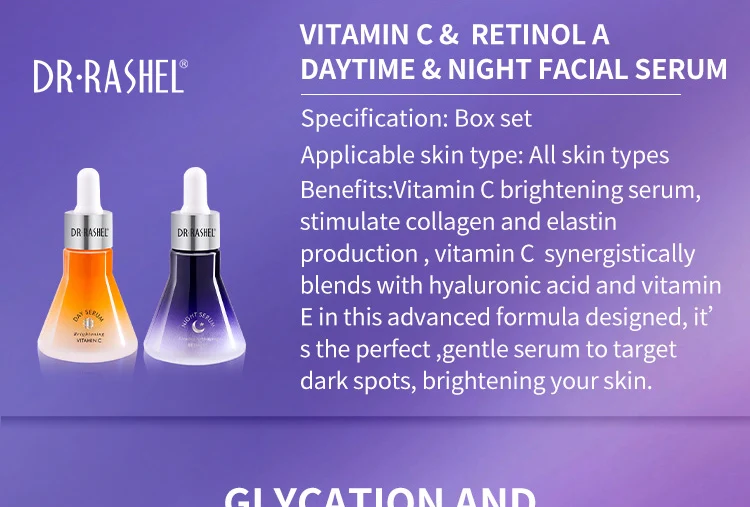 Dr Rashel Brightening Repairing Day And Night Use Retinol Vitamin C Serum Set For Face