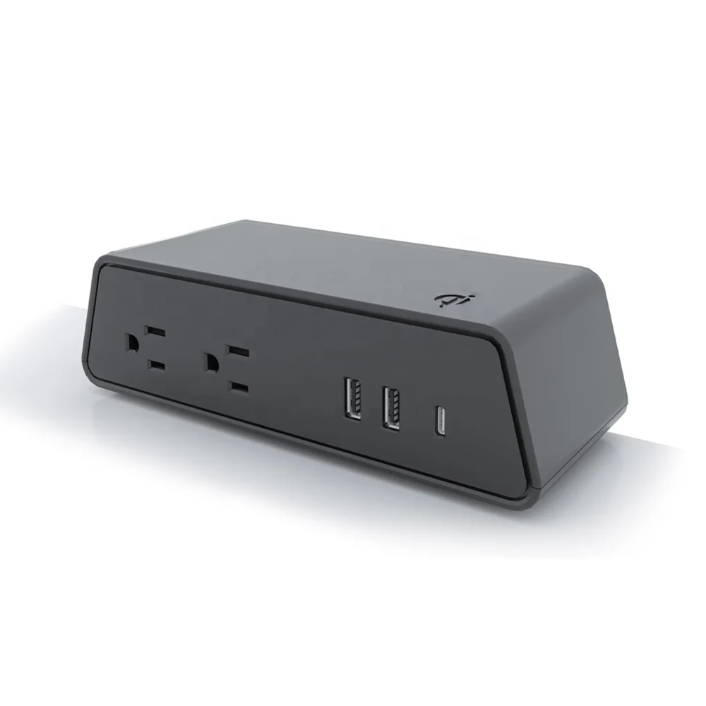 Premium Wireless Charging Tabletop Power Clamp US Standard Power Strip for Office Home Office School Socket