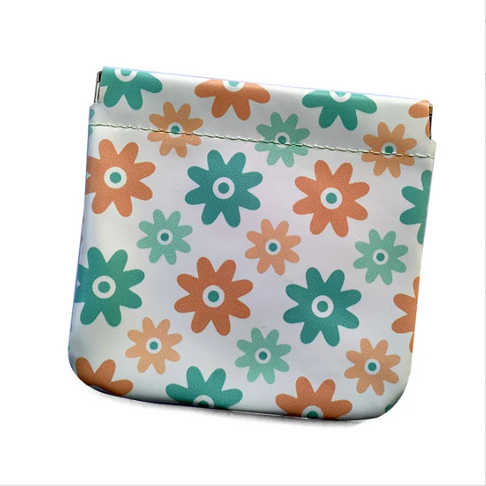 Custom Emboss Printing Squeeze Pu Leather Bag for Coin Jewelry Storage Closing Magnet Leather Jewelry Pouch