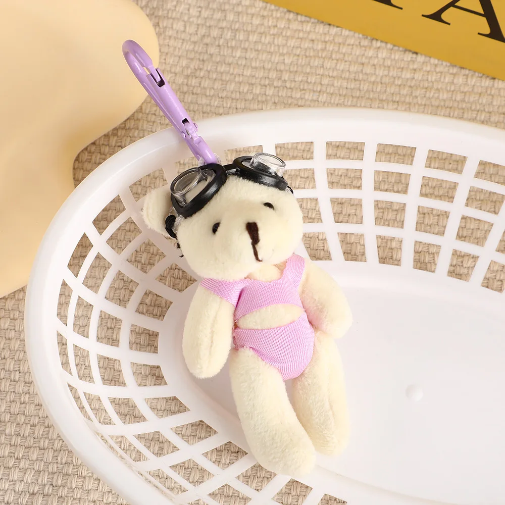 Cute Diving Glasses Swimwear Bikini Teddy Bear Keychain