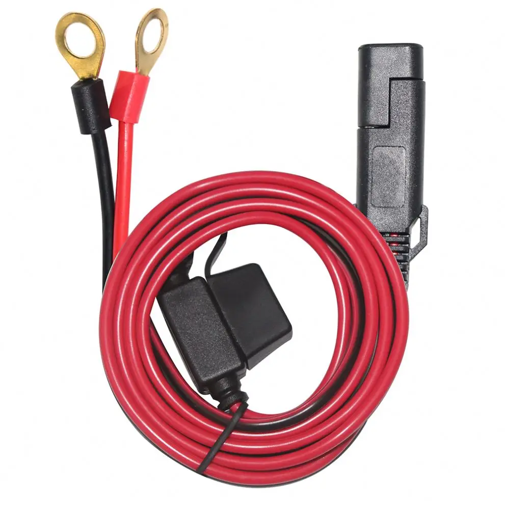 SAE 2-Pin Quick Disconnect Cable - 12V/24V Quick Release Plug with Open Wire for Automotive Marine Solar Motorcycle