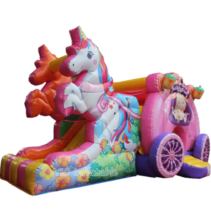 Cute Pink Balloon Castle Unicorn Outdoor Inflatable Bounce House Jump Castle Slide Bouncy Castle Amusement Park