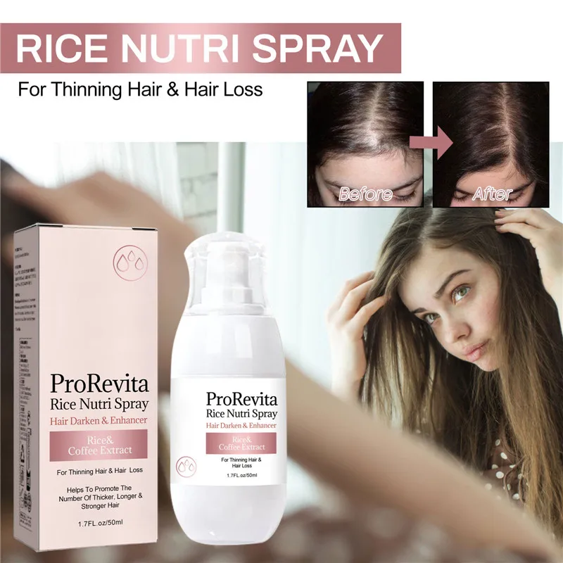 Custom Logo 100% Pure Natural Essential Oil Rice Nutri Spray Hair Growth Spray for Thinning Hair & Hair Loss