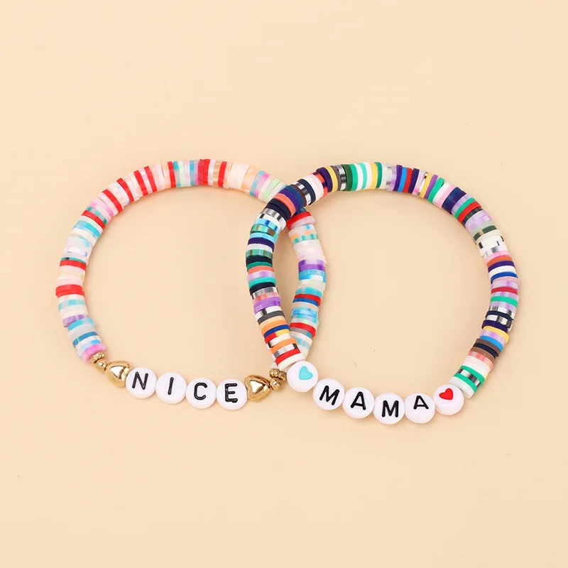 12 pezzi Braccialetto con perline di argilla polimerica bohemien e conchiglie | SHEIN ALIA