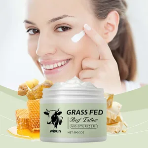 Wholesale Skin Care Beauty Hydrating Whitening Brightening Grass Fed Whipped Beef Tallow Honey Balm Face Cream
