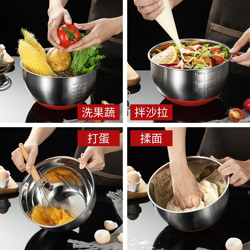 Утолщенная раковина из нержавеющей стали 304 для мытья с весами выпечки смешивания салата