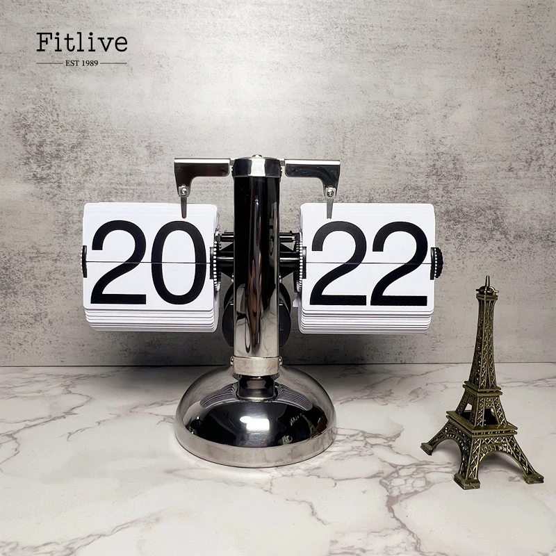 Modern Simple Style Metal Flip Clock Thanksgiving Day Present Art Deco Design Home Decor Gift Flip Clock