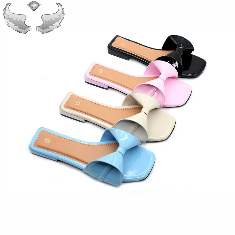 Transform Your Life Today with New Design High Quality Women's Heeled Slippers with Fashionable Bow Detail for Summer from Foreign Trade