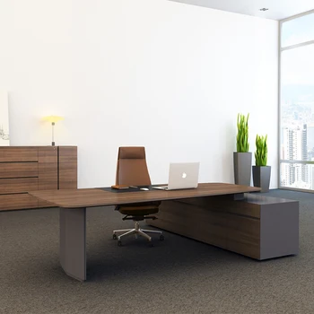 luxury design furniture MDF veneer painting solid wood executive  boss office desk modern