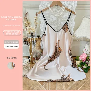 Women's Camisole Dress Comfortable Cross-Border Sexy Casual Nightwear Sleepwear Elastic Front Breathable