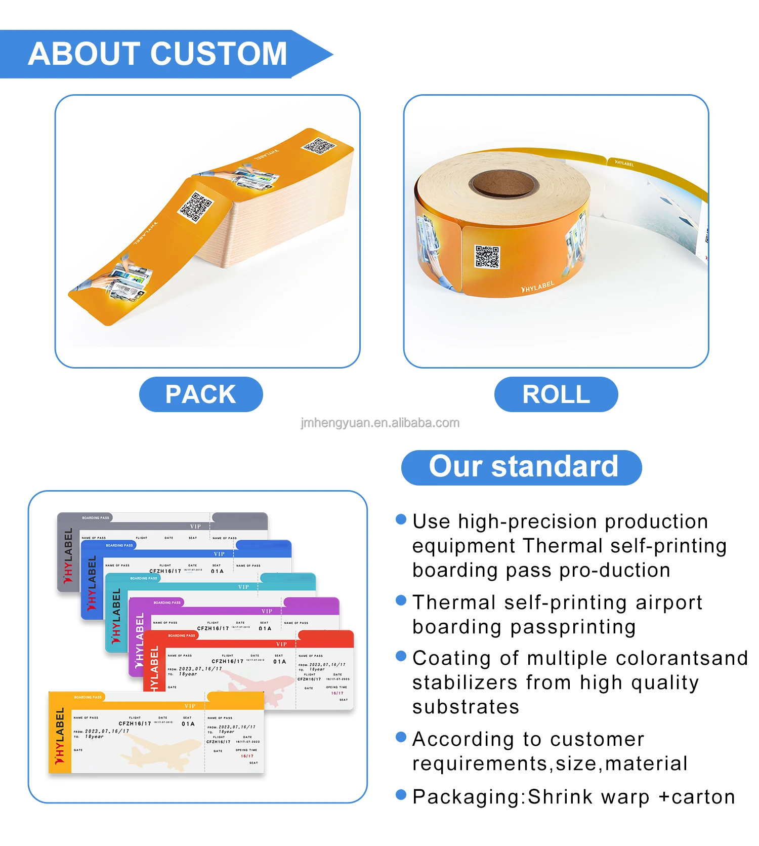 Цветная печать на заказ картонный билет рейс с тепловым покрытием самолет посадочный талон бумажные билеты