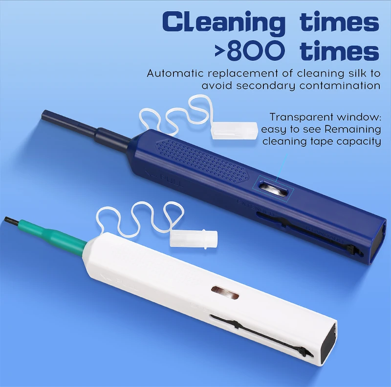 Factory LC/SC/FC/ST One-Click Cleaner Tool 1.25mm and 2.5mm Fiber Optic Cleaning Pen 800+ Cleans Fiber Optic Cleaner factory