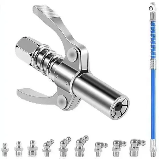 Lock Grease Gun Coupler 6 Jaws High Pressure Grease Gun Nozzle Double ...