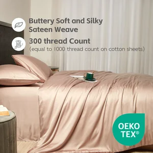 Natural Cooling 100% Bamboo Modern Duvet Cover Set Queen Size UK 300tc Breathable Soft Hypoallergenic All Season Home Use