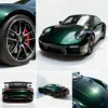 Raso metallizzato lucido Benz verde nerastro