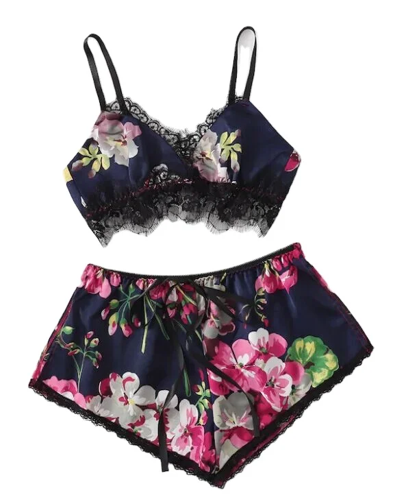 set di lingerie da donna in raso corto pama di seta_voghion.com