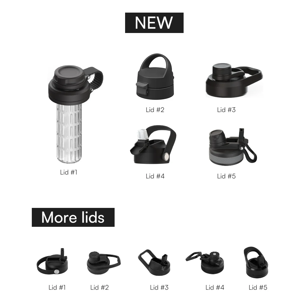 Custom Logo LeakProof 2 in 1 Thermal Flask Stainless Steel Insulated Sports Water Bottles 32oz with Storage Compartment