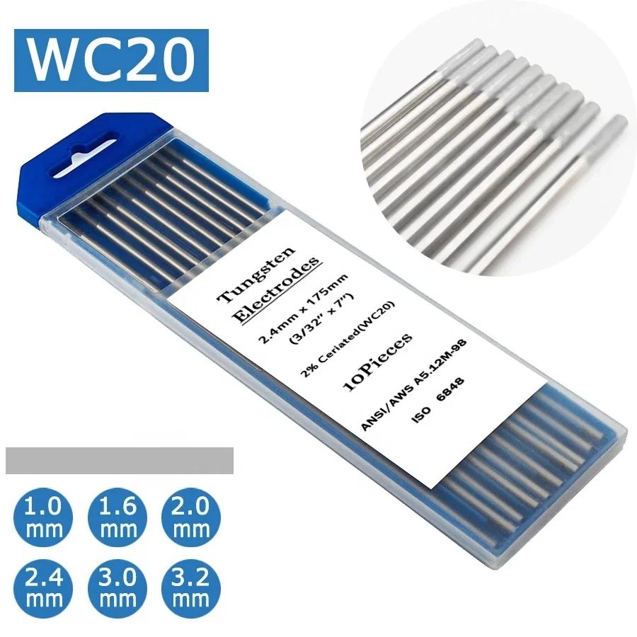 Tig Welding Tungsten Electrodes Welder Rods 1.03.2mm Wt20 Wc20 Wl20 Wl15 Wz8 Wp Wy20 Wr20 E3