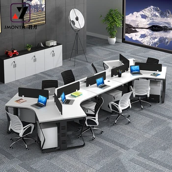 Modern 3-Person Desk New Style Office Workstation Furniture for Staff Work