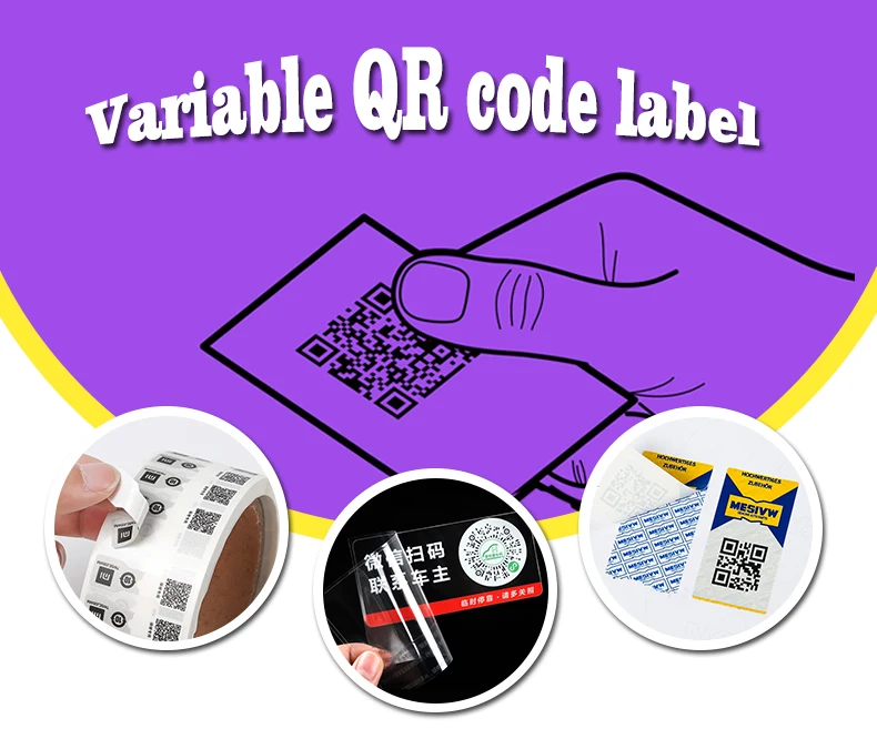 Custom Printing Waterproof Qr Code Security Sticker Paper Scratch