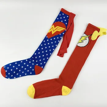 Hot Sale Cartoon Flash Anime Long Tube Socks Novelty Funny Female Socks With Cape Knee High Stocking Womens Socks