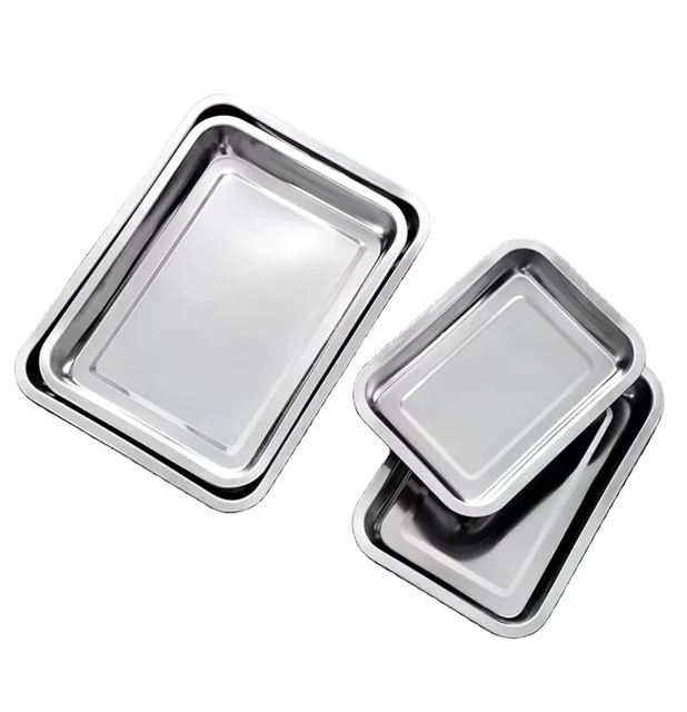 Bohai Factory Cheap School Kid Stainless Steel 5 Compartment Fast Food Mess Tray Dinner Plate Lunch Box Set With Steel Cover