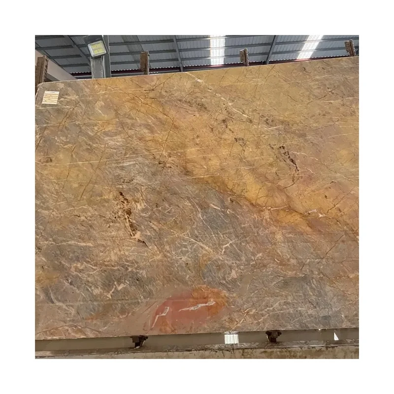 Hochwertige natürliche Golden-Rose-Beige-Marmorplatten und Wandfliesen für zu Hause mit individuell gestaltbaren Designs; Beige-Marmorplatte