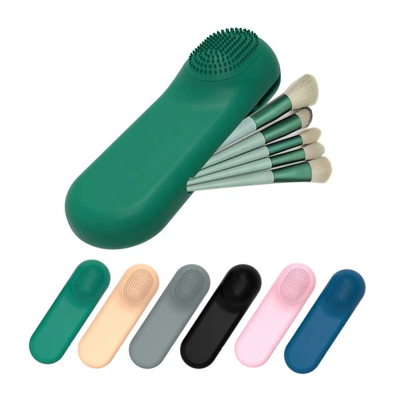 Уличная многоразовая Мягкая силиконовая дорожная сумка с логотипом на заказ для кистей макияжа Женская косметическая сумка-держатель косметических и