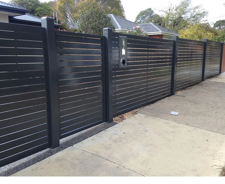 Customized Privacy Aluminium Slat Fencing Horizontal Aluminum Louver ...