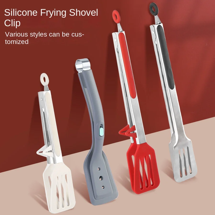 Wonderful 9-Inch Durable Silicone Food Clip Set With Bracket High-Temperature Anti-Scalding for Home Buffet Cooking